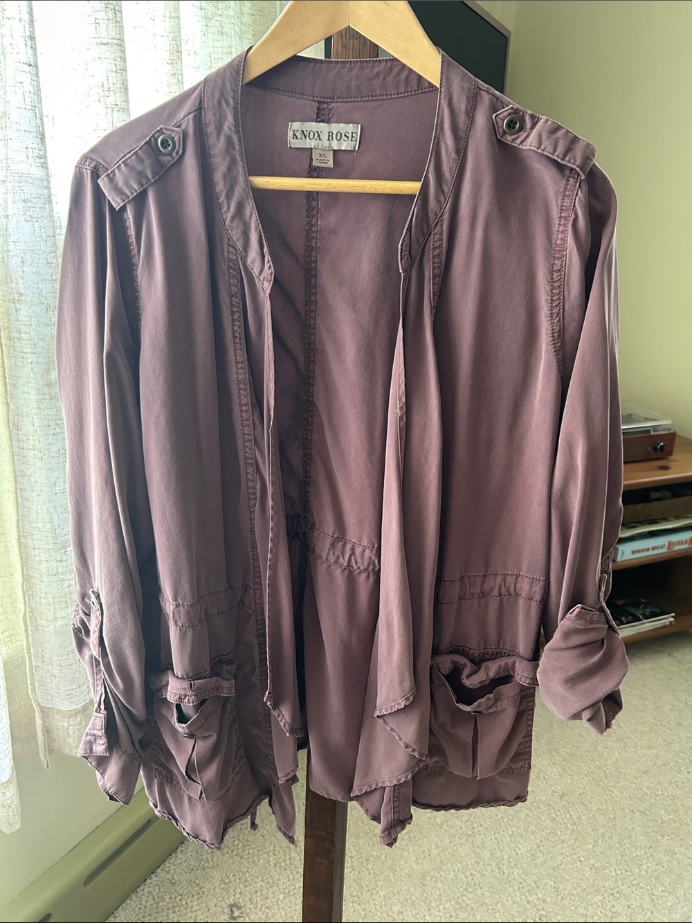 Knox Rose Dusky Mauve Open-Front Light Jacket